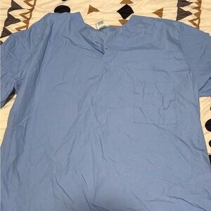 Light Blue Scrub Top V-Neck Women's